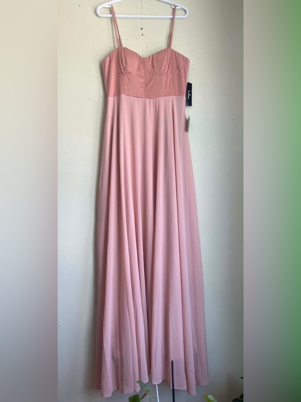 Lulu's Blush Pink Sweetheart Neck Maxi Dress